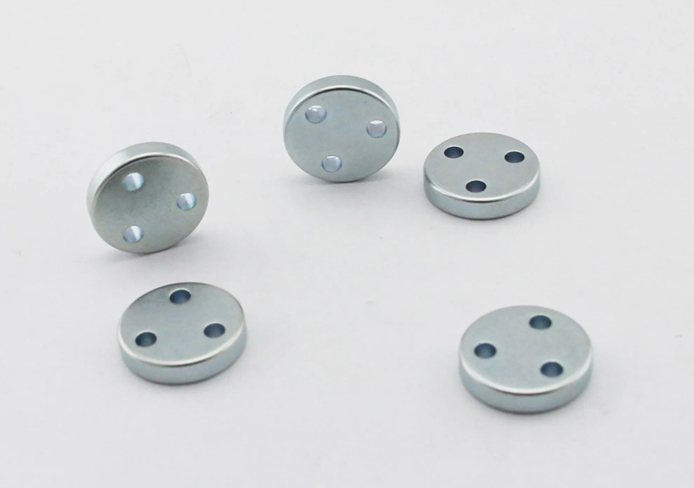 带3个小孔的定制形圆形钕铁硼磁铁