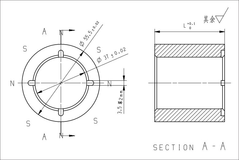 烧结硬铁氧体磁钢转子